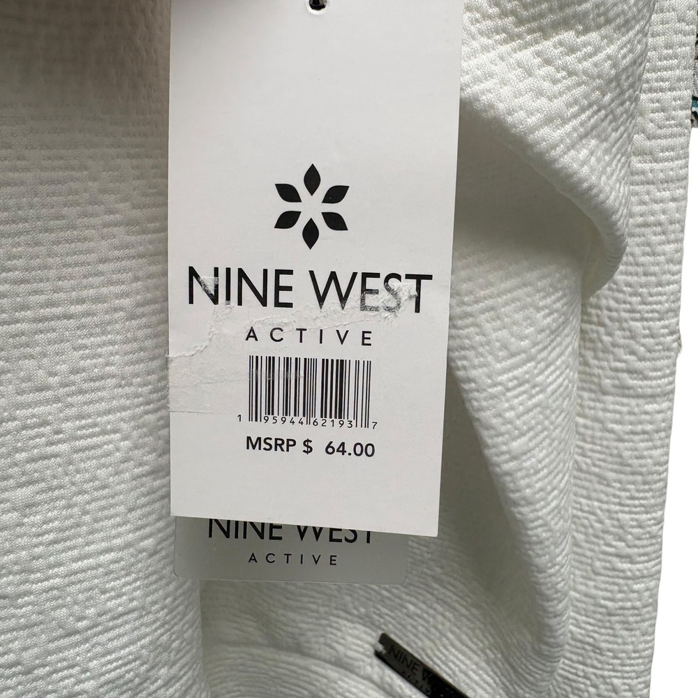 Nine West Active Womens 3X Off-White Textured Jacquard Long Sleeve Sweatshirt - Picture 6 of 6